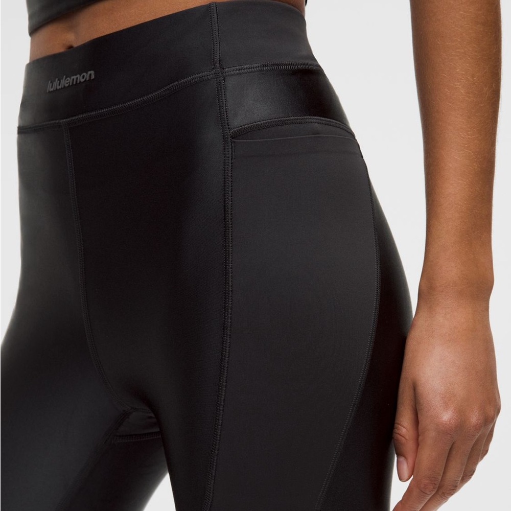Lululemon satin shine word mark tight sz 14 NWT